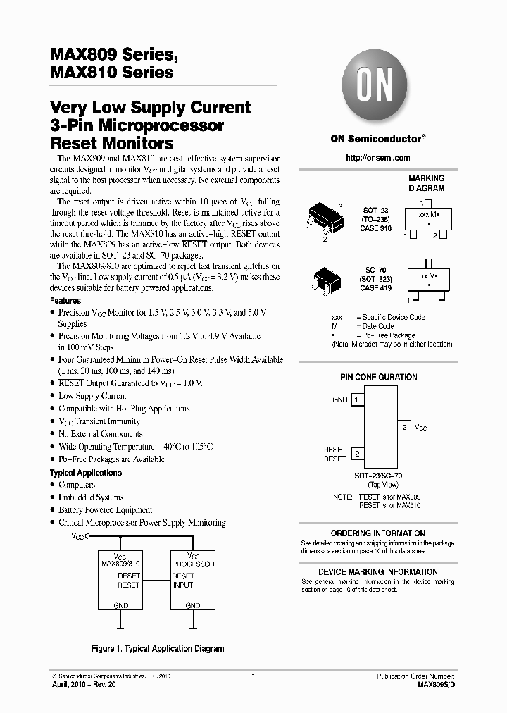 MAX809SN293D1T1G_4660285.PDF Datasheet