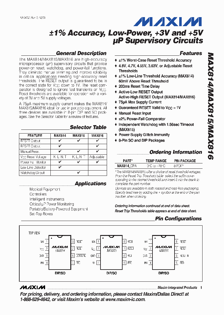 MAX814CPA_4897552.PDF Datasheet