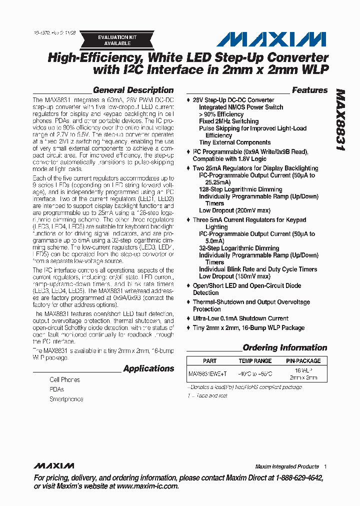 MAX8831EWET_4698061.PDF Datasheet