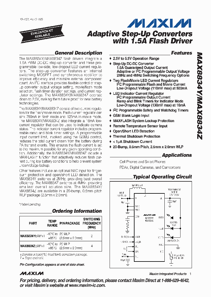 MAX8834ZEWPT_4646822.PDF Datasheet