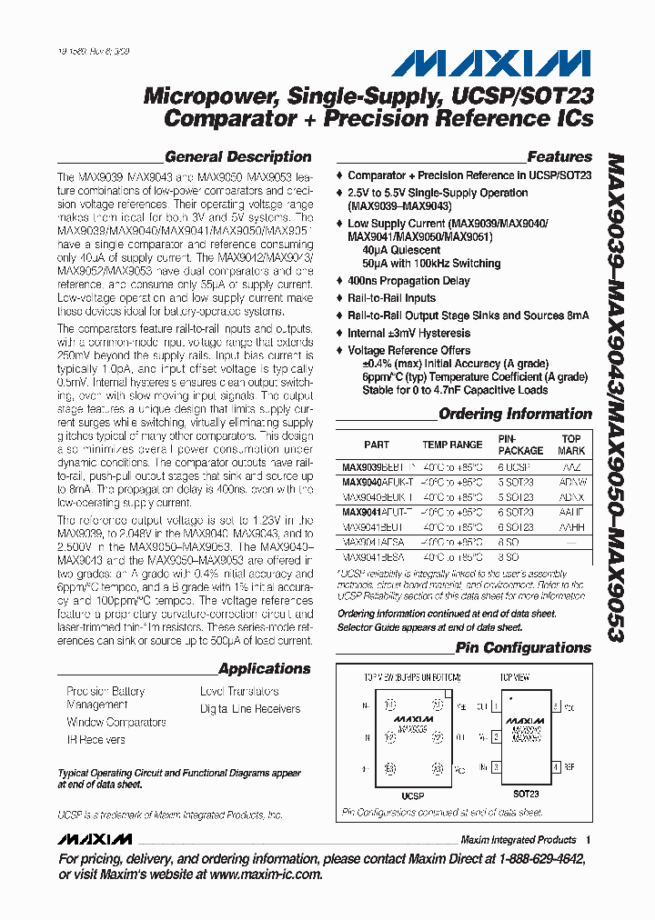 MAX9051AESA_4602621.PDF Datasheet