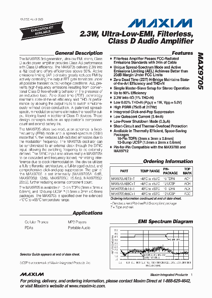 MAX9705AETBT_4691725.PDF Datasheet