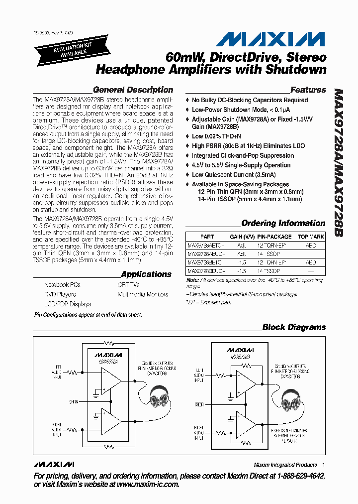 MAX9728AEUD_4544376.PDF Datasheet