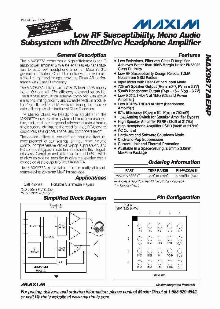 MAX9877AERP_4853840.PDF Datasheet