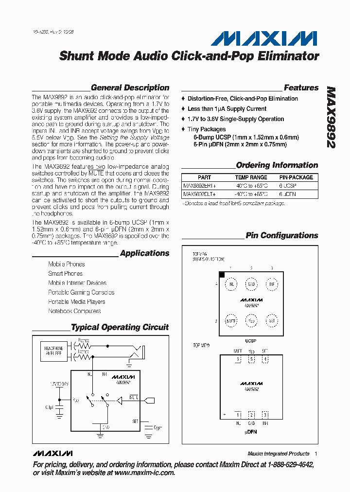 MAX9892ELT_4265452.PDF Datasheet