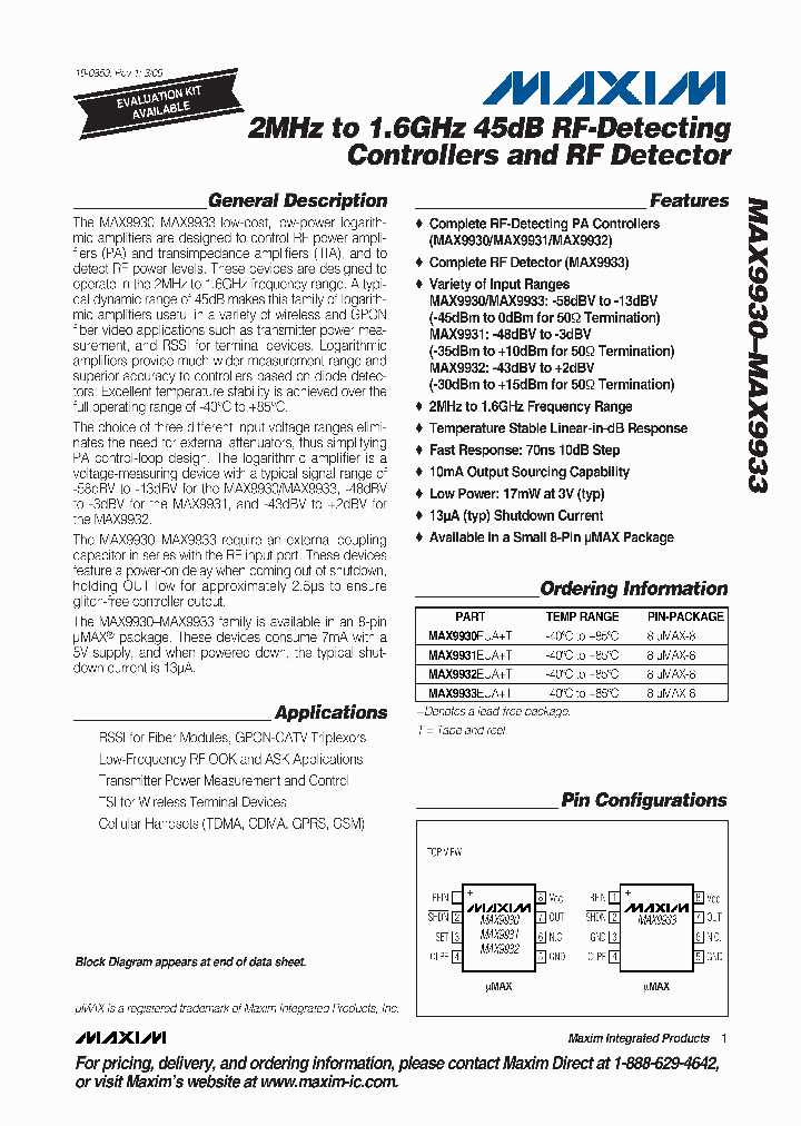 MAX9930EUAT_4524605.PDF Datasheet
