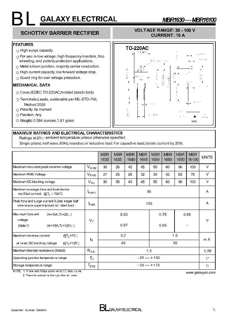 MBR1630_4848794.PDF Datasheet