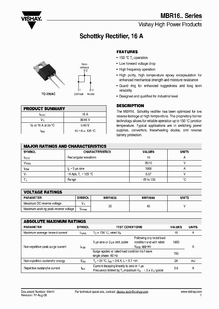 MBR1645_4377600.PDF Datasheet