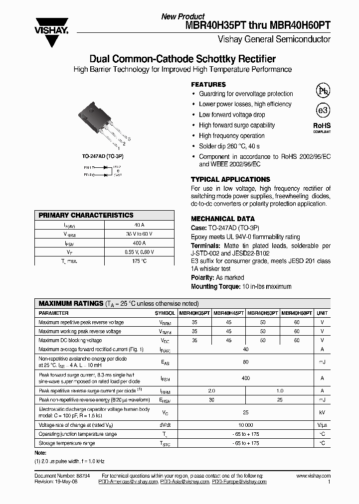 MBR40H35PT_4363982.PDF Datasheet
