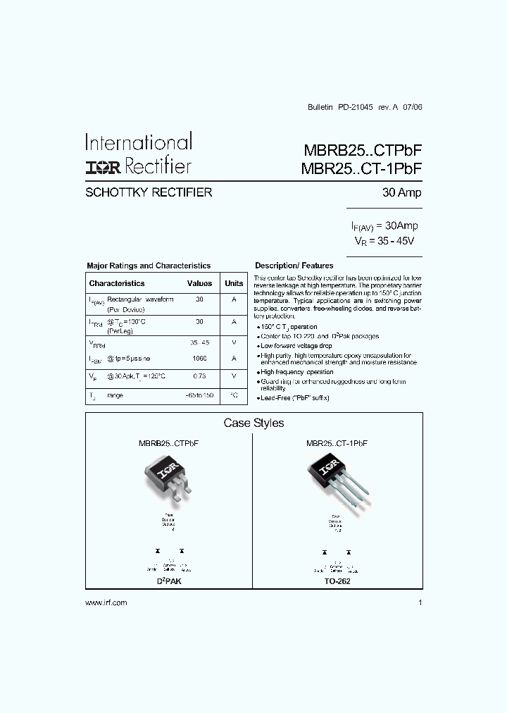 MBRB2535CTPBF_4296462.PDF Datasheet