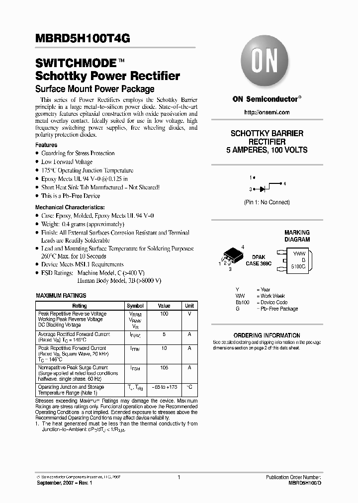MBRD5H100T4G_4582384.PDF Datasheet