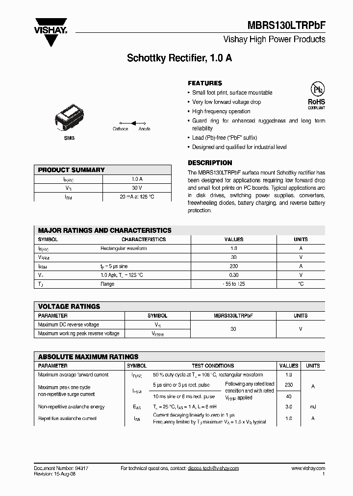 MBRS130LTRPBF_4363777.PDF Datasheet