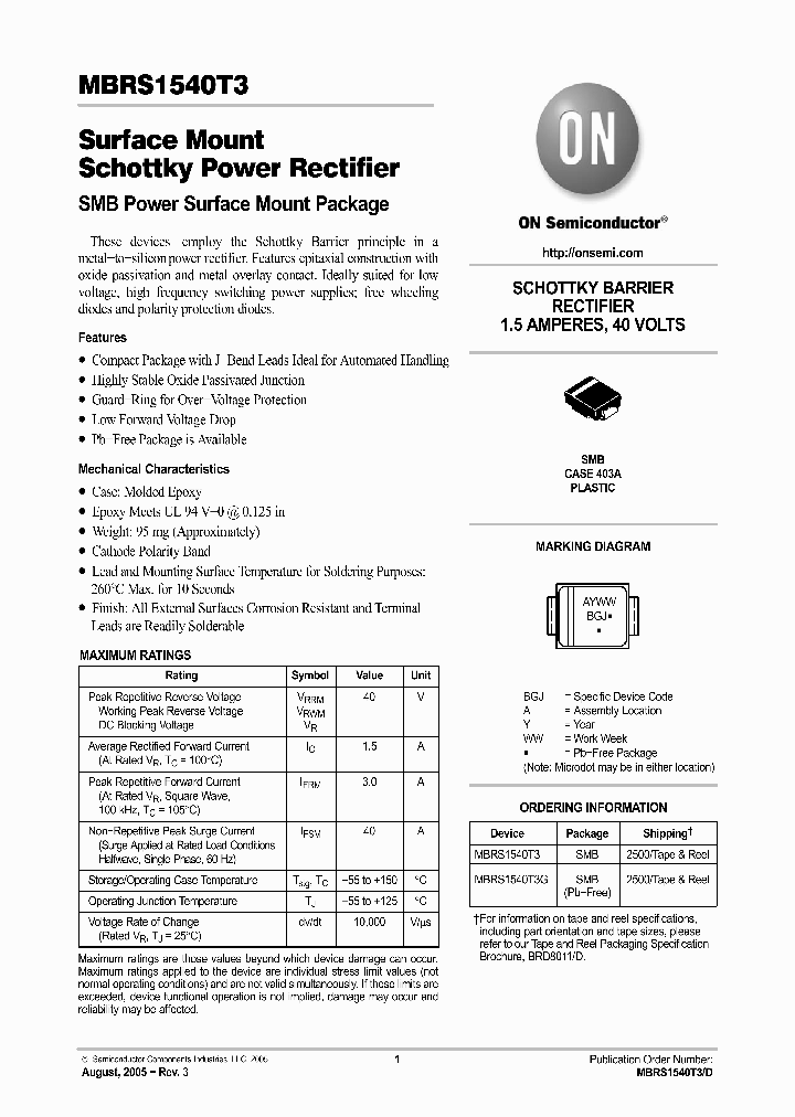 MBRS1540T3_4792473.PDF Datasheet