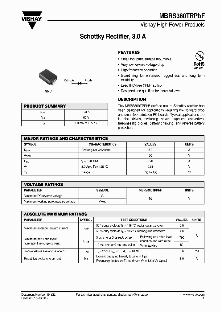MBRS360TRPBF_4429968.PDF Datasheet