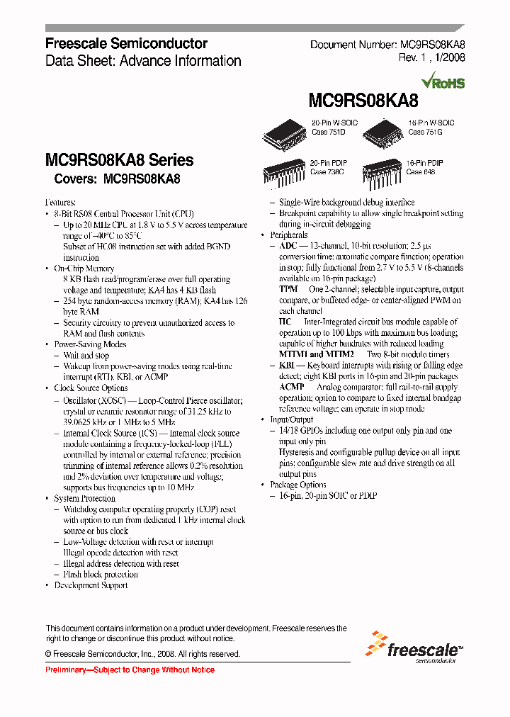 MC9RS08KA4_4183199.PDF Datasheet