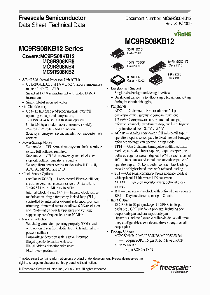 MC9RS08KB2CSC_4603161.PDF Datasheet