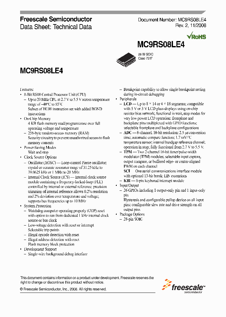 MC9RS08LE4_4383920.PDF Datasheet