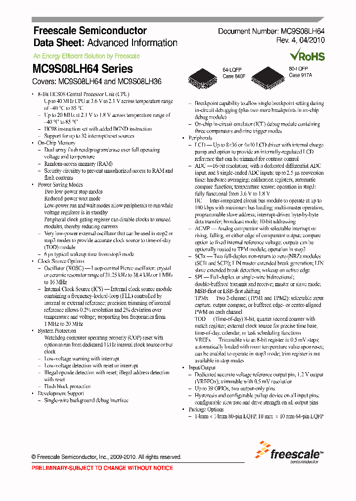 MC9S08LH64_4646495.PDF Datasheet