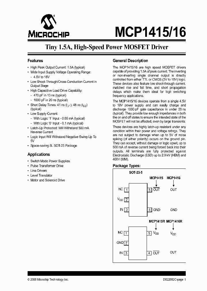 MCP1415RT_4501256.PDF Datasheet