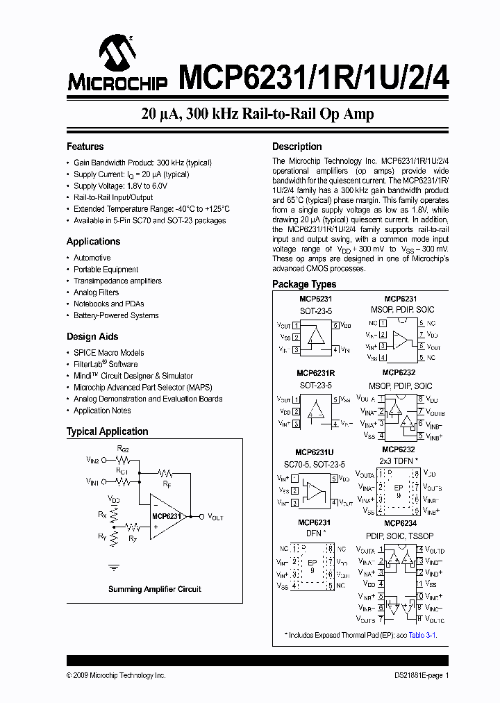 MCP6231T-EMC_4526047.PDF Datasheet