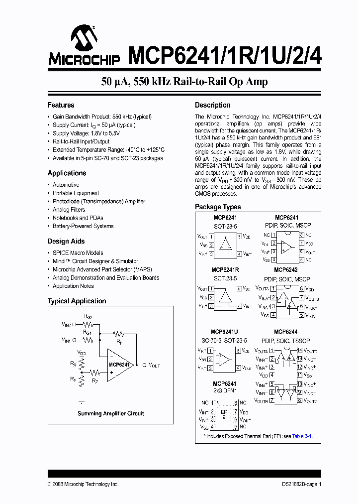 MCP6241T-EMC_4509237.PDF Datasheet