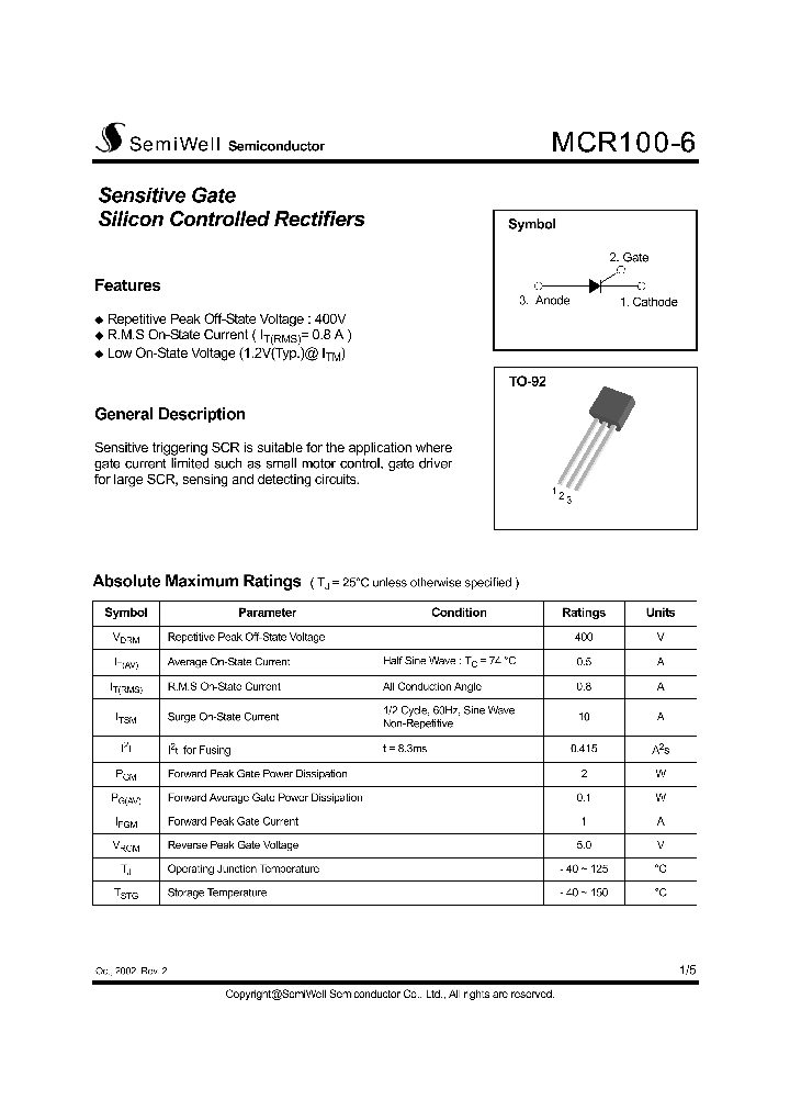 MCR100-6_4198307.PDF Datasheet
