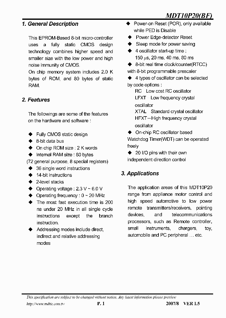 MDT10P20BF_4352710.PDF Datasheet