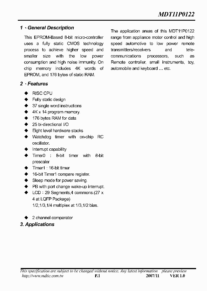 MDT11P0122_4669071.PDF Datasheet