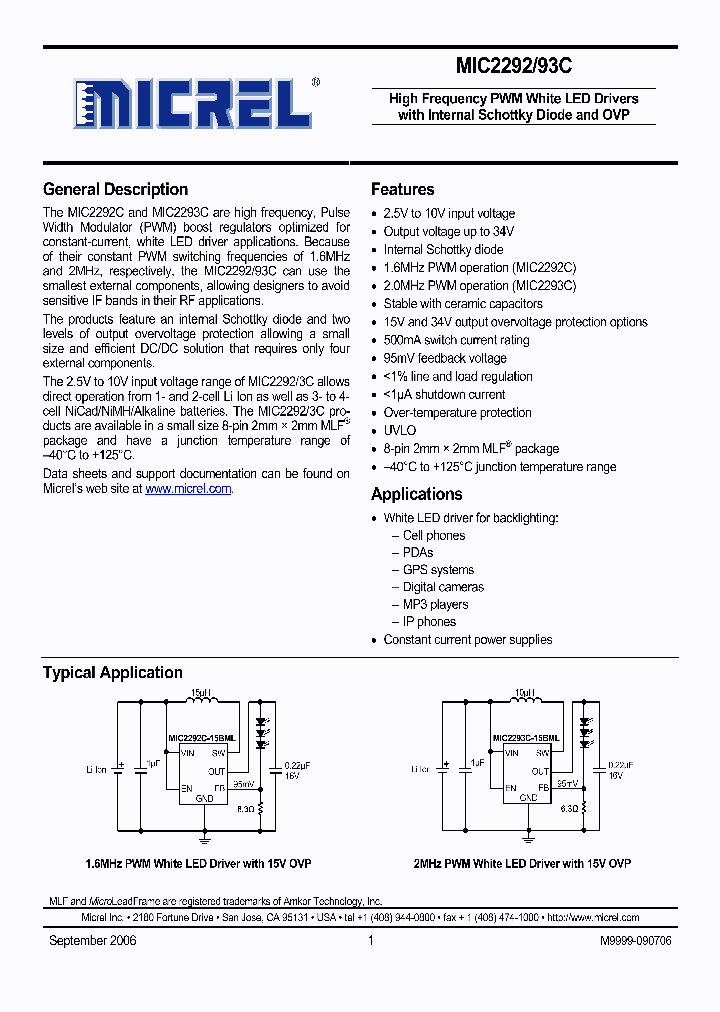 MIC2292C-15BML_4207360.PDF Datasheet