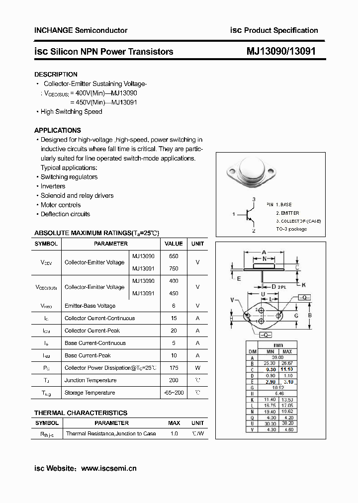 MJ13090_4301474.PDF Datasheet
