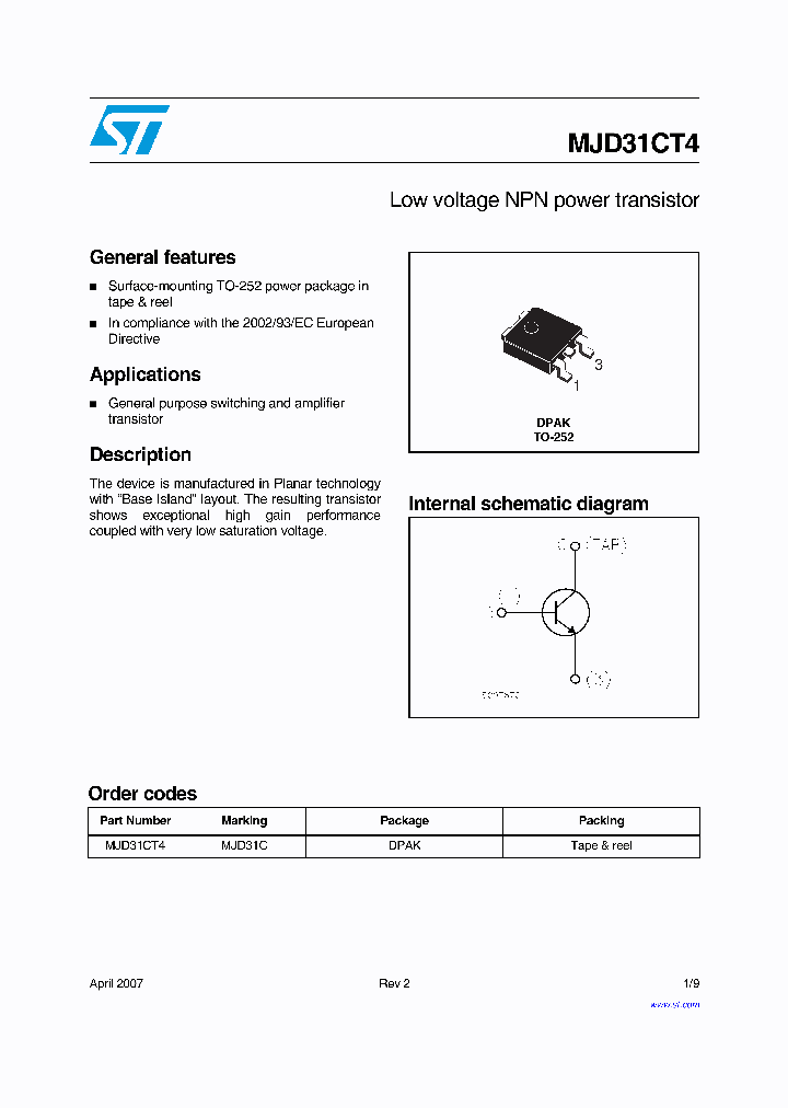 MJD31CT4_4208273.PDF Datasheet