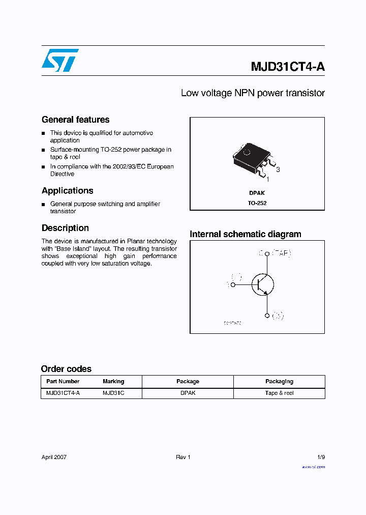 MJD31CT4-A_4208274.PDF Datasheet