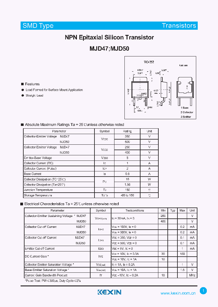 MJD47_4377980.PDF Datasheet
