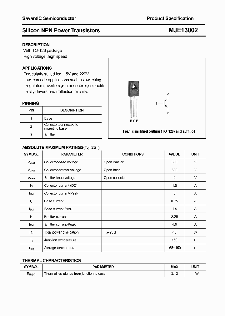 MJE13002_4513500.PDF Datasheet