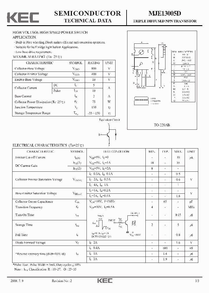 MJE13005D_4332923.PDF Datasheet