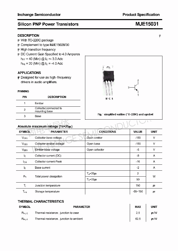 MJE15031_4309942.PDF Datasheet