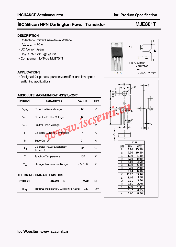 MJE801T_4531070.PDF Datasheet