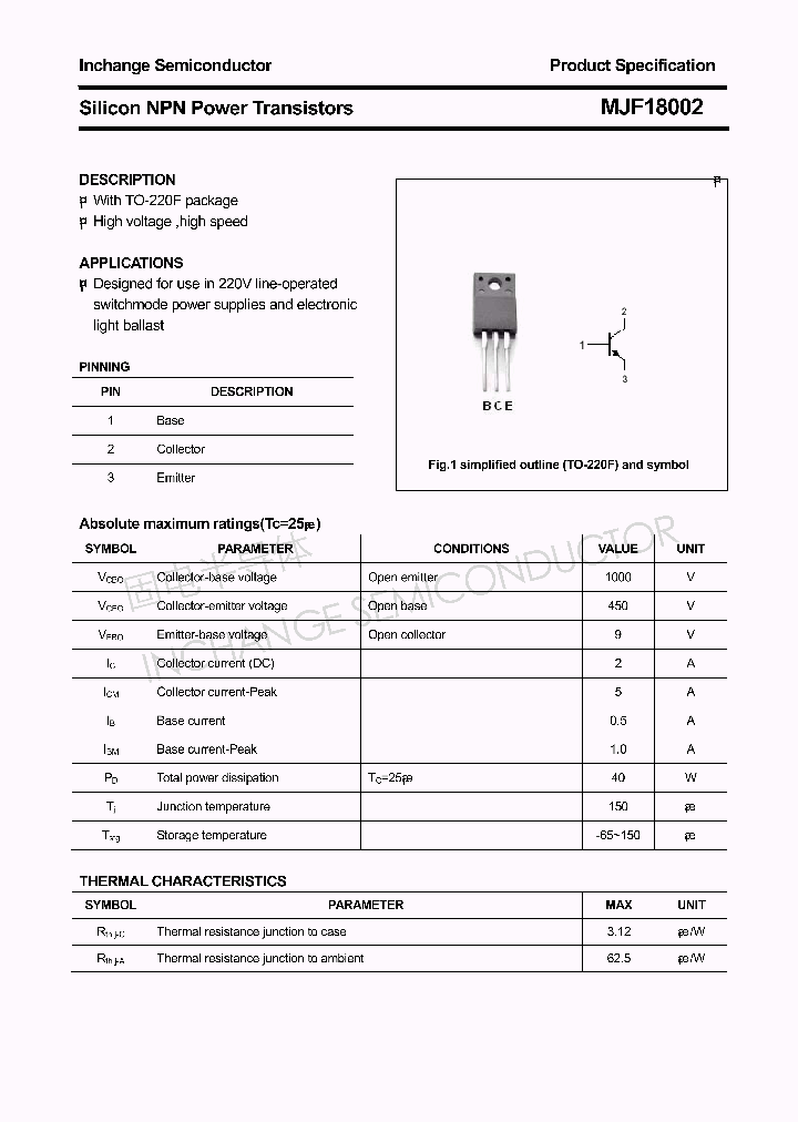 MJF18002_4386857.PDF Datasheet