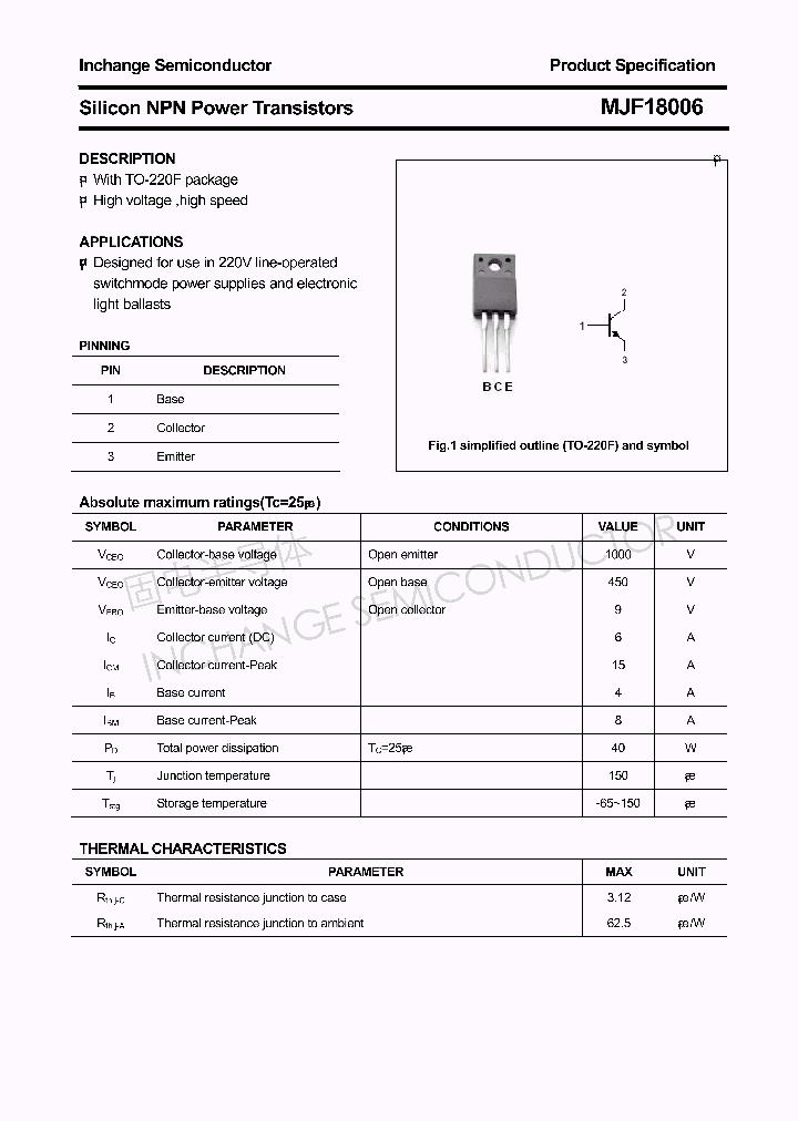 MJF18006_4386860.PDF Datasheet