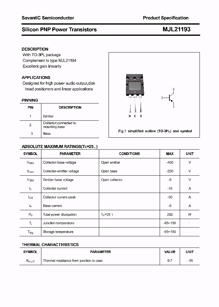 MJL21193_4380881.PDF Datasheet
