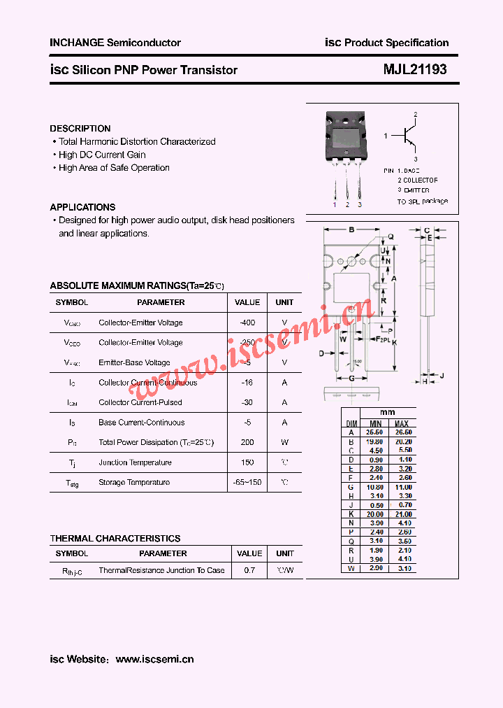 MJL21193_4540573.PDF Datasheet