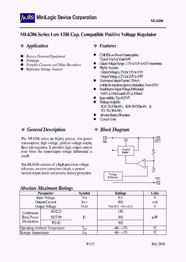 ML6206P302PBGG_4223278.PDF Datasheet