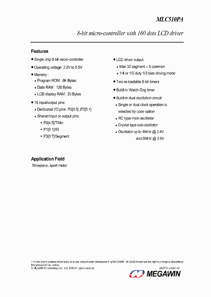 MLC510PA_4671675.PDF Datasheet