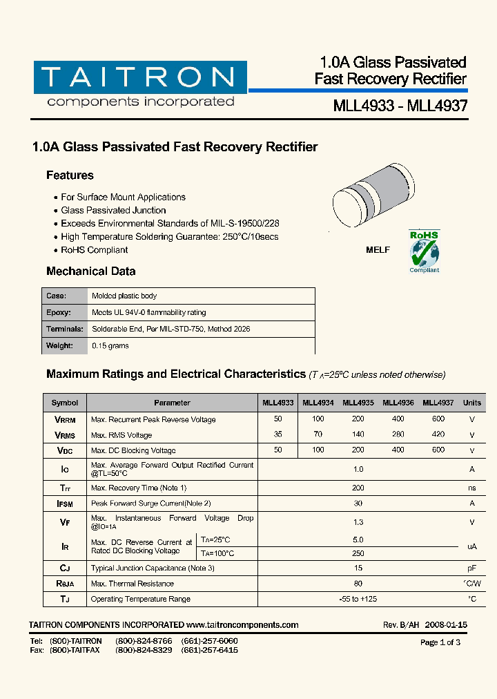 MLL4933_4288322.PDF Datasheet