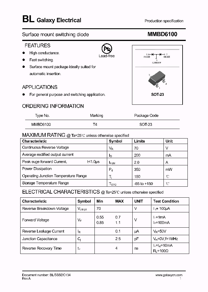 MMBD6100_4189350.PDF Datasheet