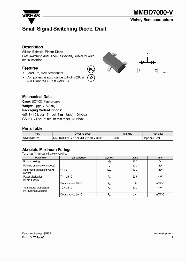 MMBD7000-V_4260991.PDF Datasheet