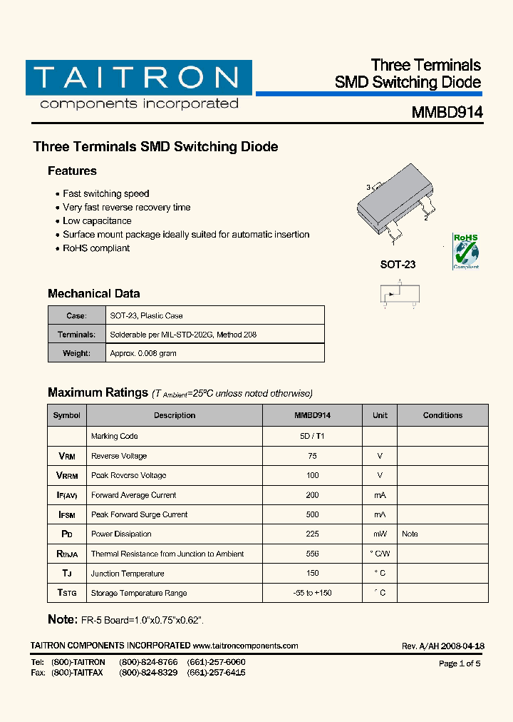 MMBD914_4224982.PDF Datasheet