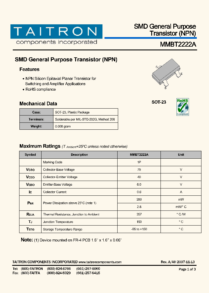 MMBT2222A_4196661.PDF Datasheet