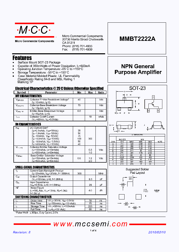 MMBT2222A-TP_4763246.PDF Datasheet