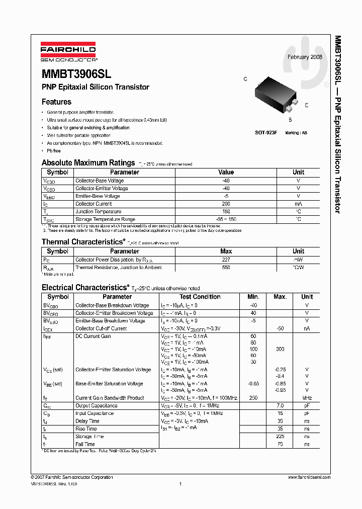 MMBT3906SL_4275105.PDF Datasheet